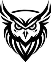 Owl - Black and White Isolated Icon - Vector illustration