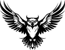 Owl - Black and White Isolated Icon - Vector illustration