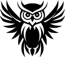 Owl - Black and White Isolated Icon - Vector illustration