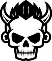 Skull, Black and White Vector illustration