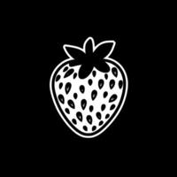 Strawberry, Black and White Vector illustration