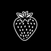 Strawberry - Black and White Isolated Icon - Vector illustration