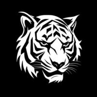 Tigre - negro y blanco aislado icono - vector ilustración