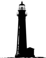 AI generated Silhouette lighthouse full black color only vector