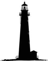 AI generated Silhouette lighthouse full black color only vector