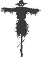 AI generated Silhouette Scarecrow black color only full body vector