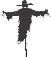 AI generated Silhouette Scarecrow black color only full body vector