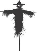 AI generated Silhouette Scarecrow black color only full body vector