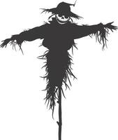 AI generated Silhouette Scarecrow black color only full body vector