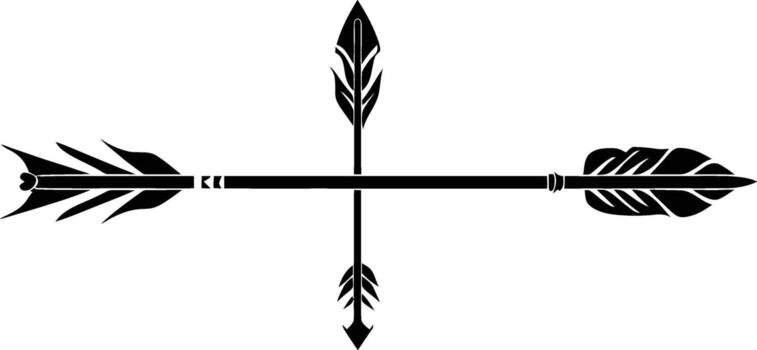 AI generated Silhouette single line arrow black color only vector