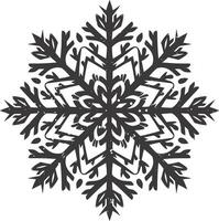 ai generado silueta mandala flor copo de nieve conformado negro color solamente vector