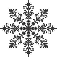 ai generado silueta mandala flor copo de nieve conformado negro color solamente vector