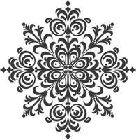 ai generado silueta mandala flor copo de nieve conformado negro color solamente vector