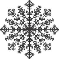 AI generated Silhouette mandala flower snowflake shaped black color only vector