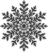 AI generated Silhouette mandala flower snowflake shaped black color only vector