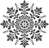 ai generado silueta mandala flor copo de nieve conformado negro color solamente vector