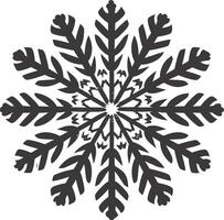 ai generado silueta mandala flor copo de nieve conformado negro color solamente vector