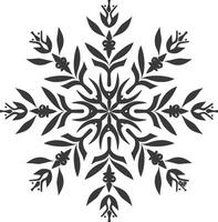 ai generado silueta mandala flor copo de nieve conformado negro color solamente vector