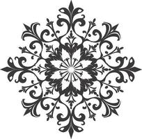 ai generado silueta mandala flor copo de nieve conformado negro color solamente vector