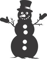 AI generated Silhouette snowman black color only full body vector