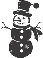 AI generated Silhouette snowman black color only full body vector