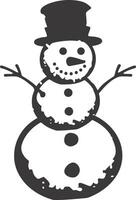 AI generated Silhouette snowman black color only full body vector