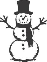 AI generated Silhouette snowman black color only full body vector