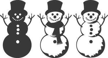 AI generated Silhouette snowman black color only full body vector