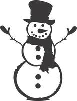 AI generated Silhouette snowman black color only full body vector