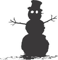 AI generated Silhouette snowman black color only full body vector