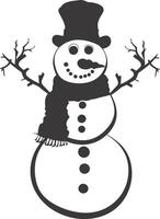 AI generated Silhouette snowman black color only full body vector