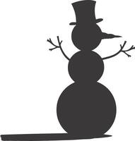 AI generated Silhouette snowman black color only full body vector