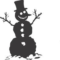 AI generated Silhouette snowman black color only full body vector