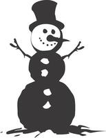 AI generated Silhouette snowman black color only full body vector