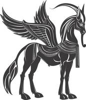 AI generated Silhouette spinx the egypt Mythical Creature black color only full body vector