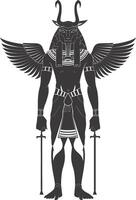 AI generated Silhouette spinx the egypt Mythical Creature black color only full body vector