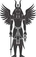 AI generated Silhouette spinx the egypt Mythical Creature black color only full body vector