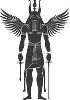 AI generated Silhouette spinx the egypt Mythical Creature black color only full body vector