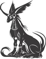 AI generated Silhouette spinx the egypt Mythical Creature black color only full body vector