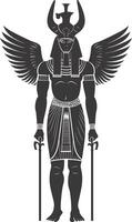 AI generated Silhouette spinx the egypt Mythical Creature black color only full body vector