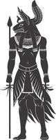 AI generated Silhouette spinx the egypt Mythical Creature black color only full body vector