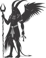 AI generated Silhouette spinx the egypt Mythical Creature black color only full body vector