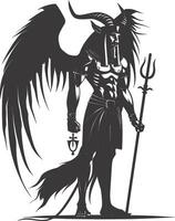 AI generated Silhouette spinx the egypt Mythical Creature black color only full body vector