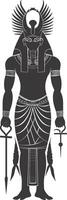 AI generated Silhouette spinx the egypt Mythical Creature black color only full body vector