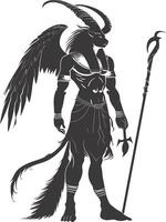 ai generado silueta spinx el Egipto mítico criatura negro color solamente lleno cuerpo vector