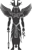 AI generated Silhouette spinx the egypt Mythical Creature black color only full body vector