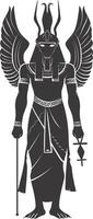 AI generated Silhouette spinx the egypt Mythical Creature black color only full body vector