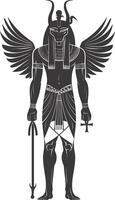 AI generated Silhouette spinx the egypt Mythical Creature black color only full body vector