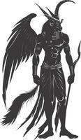 AI generated Silhouette spinx the egypt Mythical Creature black color only full body vector