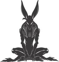 AI generated Silhouette spinx the egypt Mythical Creature black color only full body vector